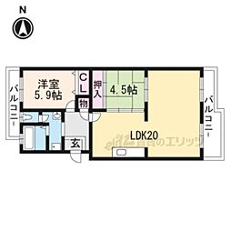 LakefrontBiwa 2LDKの間取図画像