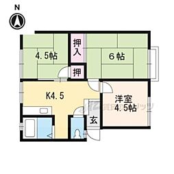 ビューラー西渋川 3DKの間取図画像