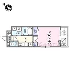 リ:ルーム南草津 1Kの間取図画像