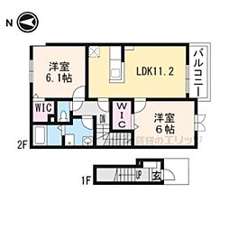 ジョイアルミュールB 2LDKの間取図画像
