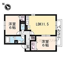 アルカディアD 2LDKの間取図画像