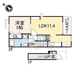 セレノ福満 1LDKの間取図画像