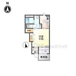コンフォース旭 1Kの間取図画像