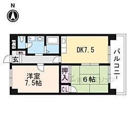 グレース安曇 2DKの間取図画像