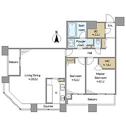 東京シーサウスブランファーレ 2LDKの間取図画像