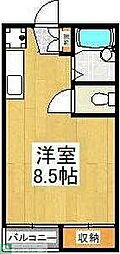 小田急小田原線 向ヶ丘遊園駅 徒歩10分の賃貸アパート 1階1Kの間取り