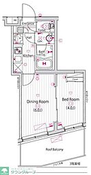 ガーラ・ステーション川崎久地 1DKの間取図画像