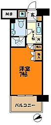 パークキューブ武蔵小杉 1Kの間取図画像