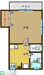 光ハイツ 1Kの間取図画像