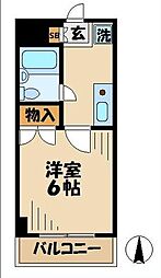 サン・フォレスト 1Kの間取図画像