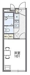 レオパレスツルマキ 1Kの間取図画像