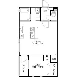 グランドゥール向ケ丘 ワンルームの間取図画像