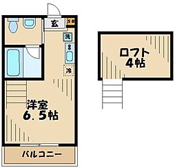 ルトゥールさくら 1Kの間取図画像
