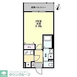 アーデルハイド 1Kの間取図画像