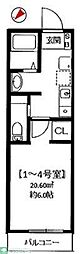 ビクリームプラッツ 1Kの間取図画像