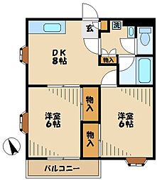 ジョイフルM/T 2DKの間取図画像