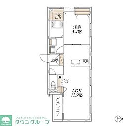 ゼファーヒルズ 1LDKの間取図画像