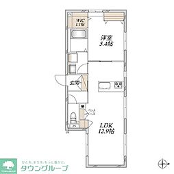 ゼファーヒルズ 1LDKの間取図画像