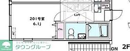 川崎市多摩区西生田5丁目アパート 1Kの間取図画像