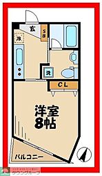 グランカーサ 1Kの間取図画像