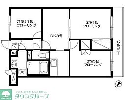 パストラル三田 3DKの間取図画像