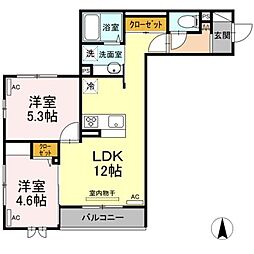 ClairGarden 2LDKの間取図画像