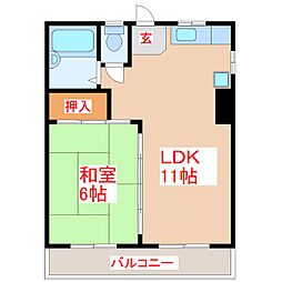 コーポサウス 1LDKの間取図画像