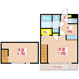 プレファランス鷹師 2Kの間取図画像