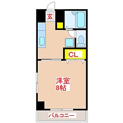 リバーロードマンション 1Kの間取図画像