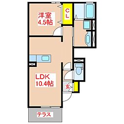 HararanCastle 1LDKの間取図画像