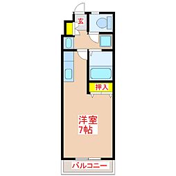 ビバリーズ21 ワンルームの間取図画像