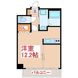 Kanon ワンルームの間取図画像