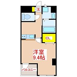 ベルーナ中央 1Kの間取図画像