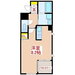 ASレジデンス中央駅 ワンルームの間取図画像