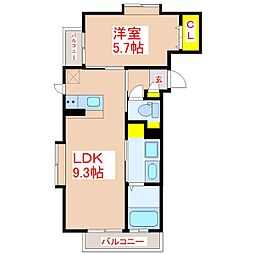 CENTRALHILLS 1LDKの間取図画像