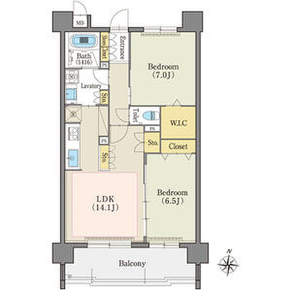 テラッツァ白壁 ｜愛知県名古屋市東区白壁2丁目(賃貸マンション2LDK・6階・63.00㎡)の写真 その2