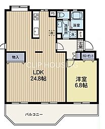 海老名プラーザ7号棟 1LDKの間取図画像