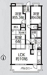 レクセル南林間第2 3LDKの間取図画像