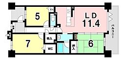 ビューパレス加納城公園 3LDKの間取図画像