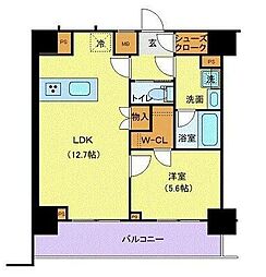ジェノヴィア新宿中落合スカイガーデン 1LDKの間取図画像