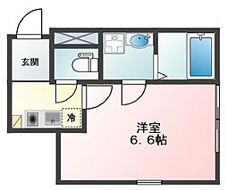 JR総武線 東中野駅 徒歩8分の賃貸アパート 1階1Kの間取り