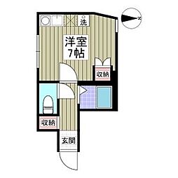 JR山手線 目白駅 徒歩18分の賃貸アパート 1階ワンルームの間取り