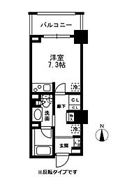 レジディア中落合-B ワンルームの間取図画像