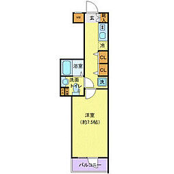 KNOTS西落合 1Kの間取図画像