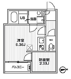 東京メトロ東西線 落合駅 徒歩5分の賃貸アパート 3階ワンルームの間取り