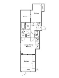 ルクレ目白西坂 2DKの間取図画像