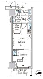 パークアクシス新宿西落合 1DKの間取図画像
