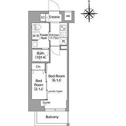 COMFORIALIV下落合 1DKの間取図画像