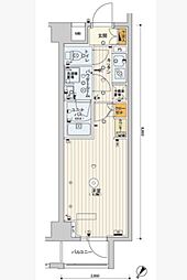 スカイコートヒルズ北新宿 1Kの間取図画像