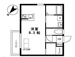 ザ・ウェル目白 1Kの間取図画像